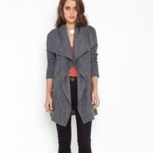 Nasty Gal Size M Soho Draped Wool Charcoal Jacket